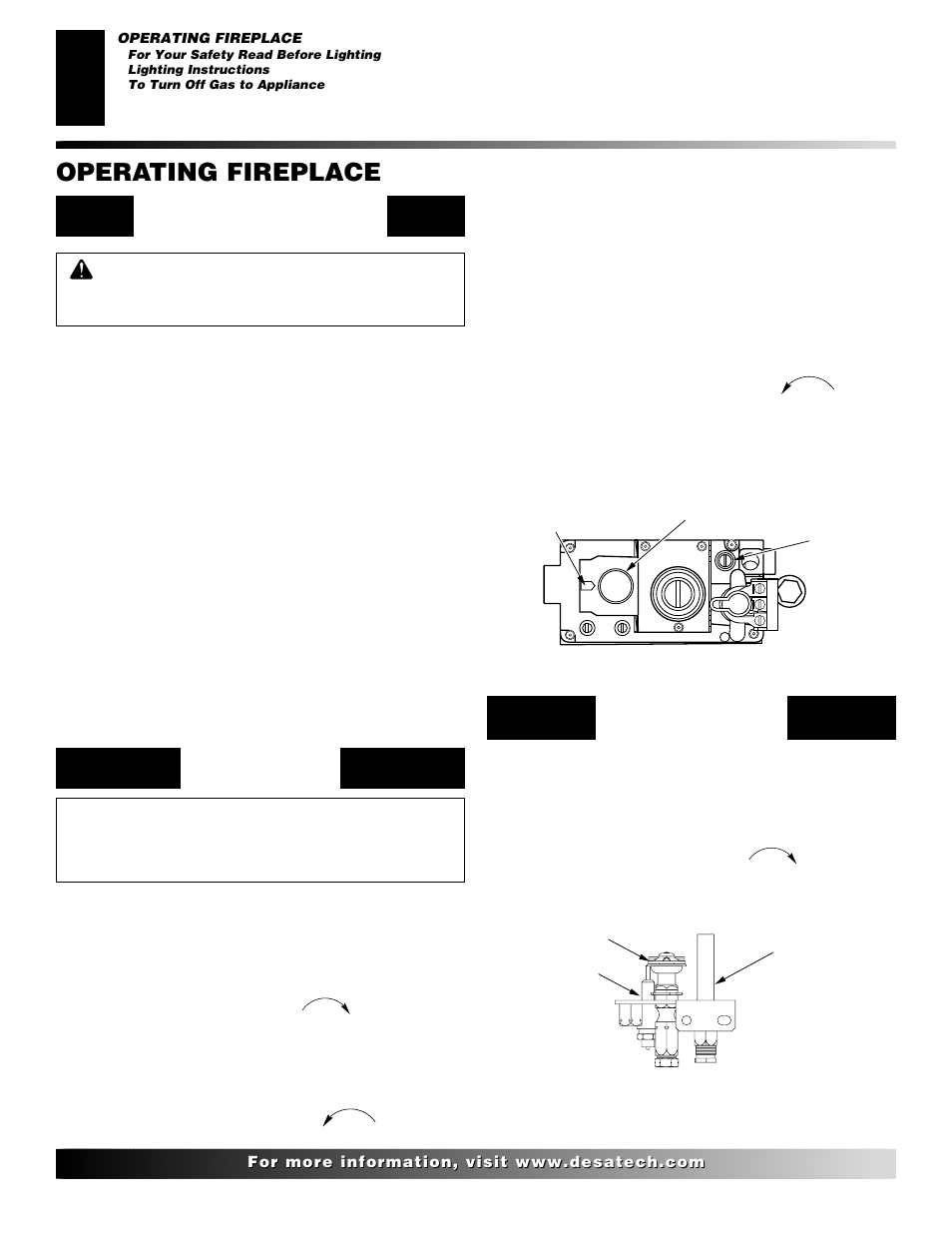 Operating fireplace, Lighting instructions, For your safety read before lighting | Desa VP324 User Manual | Page 16 / 30