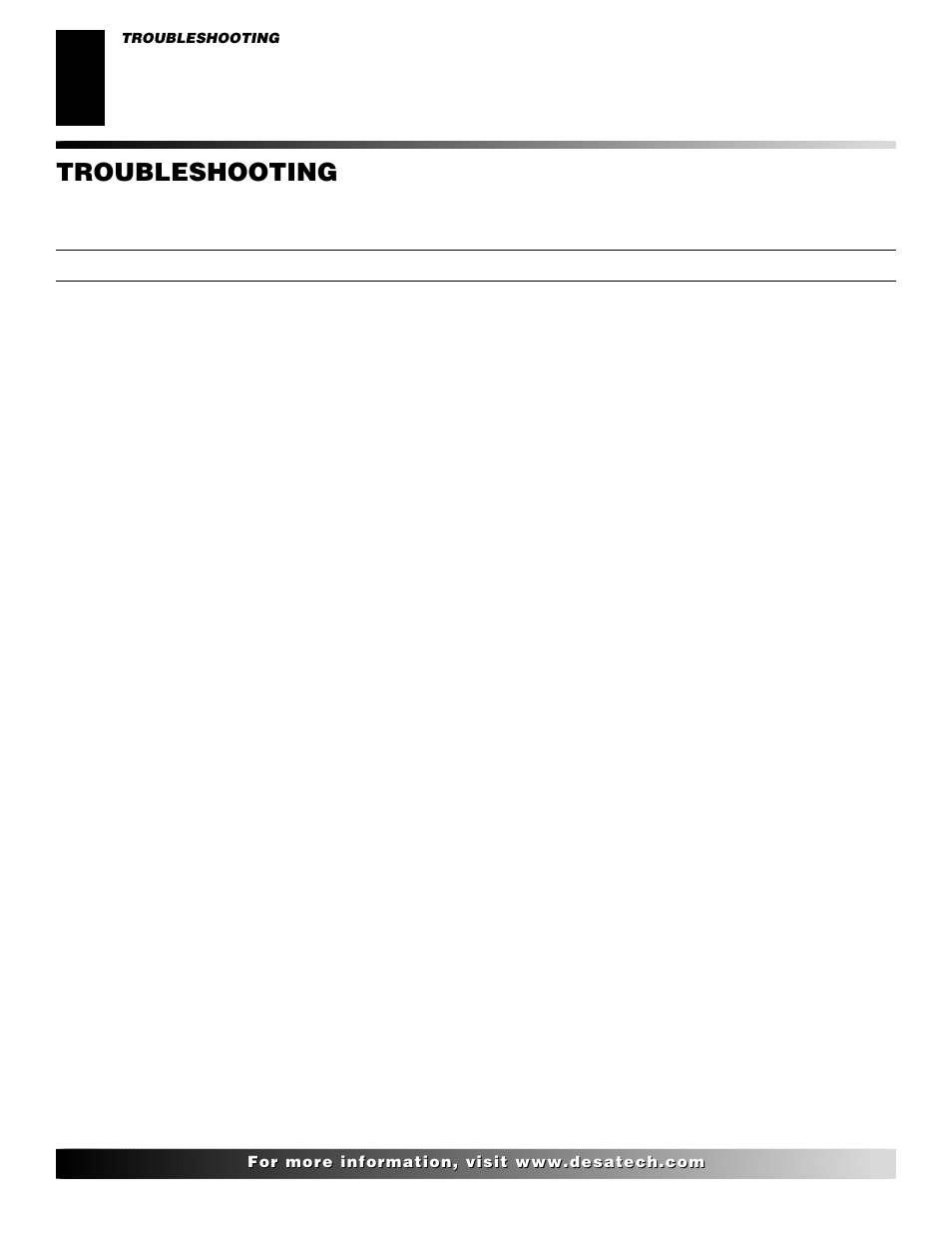 Troubleshooting | Desa VP324 User Manual | Page 20 / 30