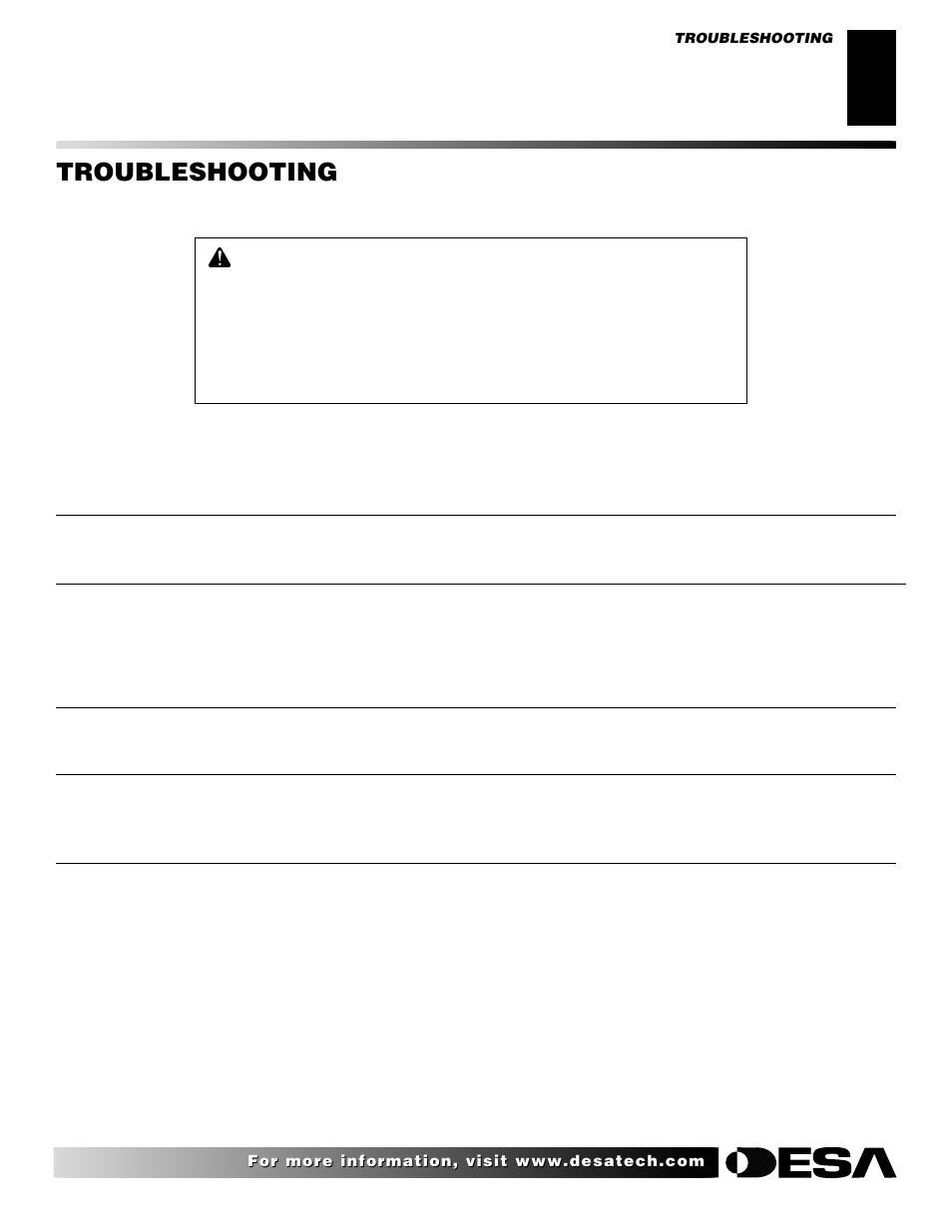 Troubleshooting, Continued | Desa VP324 User Manual | Page 21 / 30