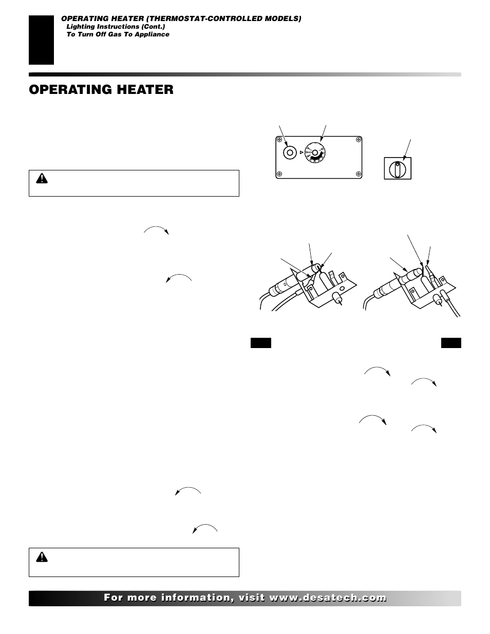 Operating heater, Continued | Desa CTB3924PR User Manual | Page 18 / 38