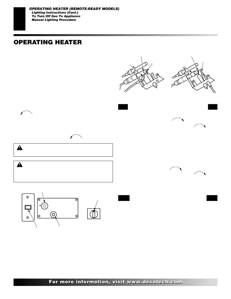 Operating heater, Continued | Desa CTB3924PR User Manual | Page 20 / 38