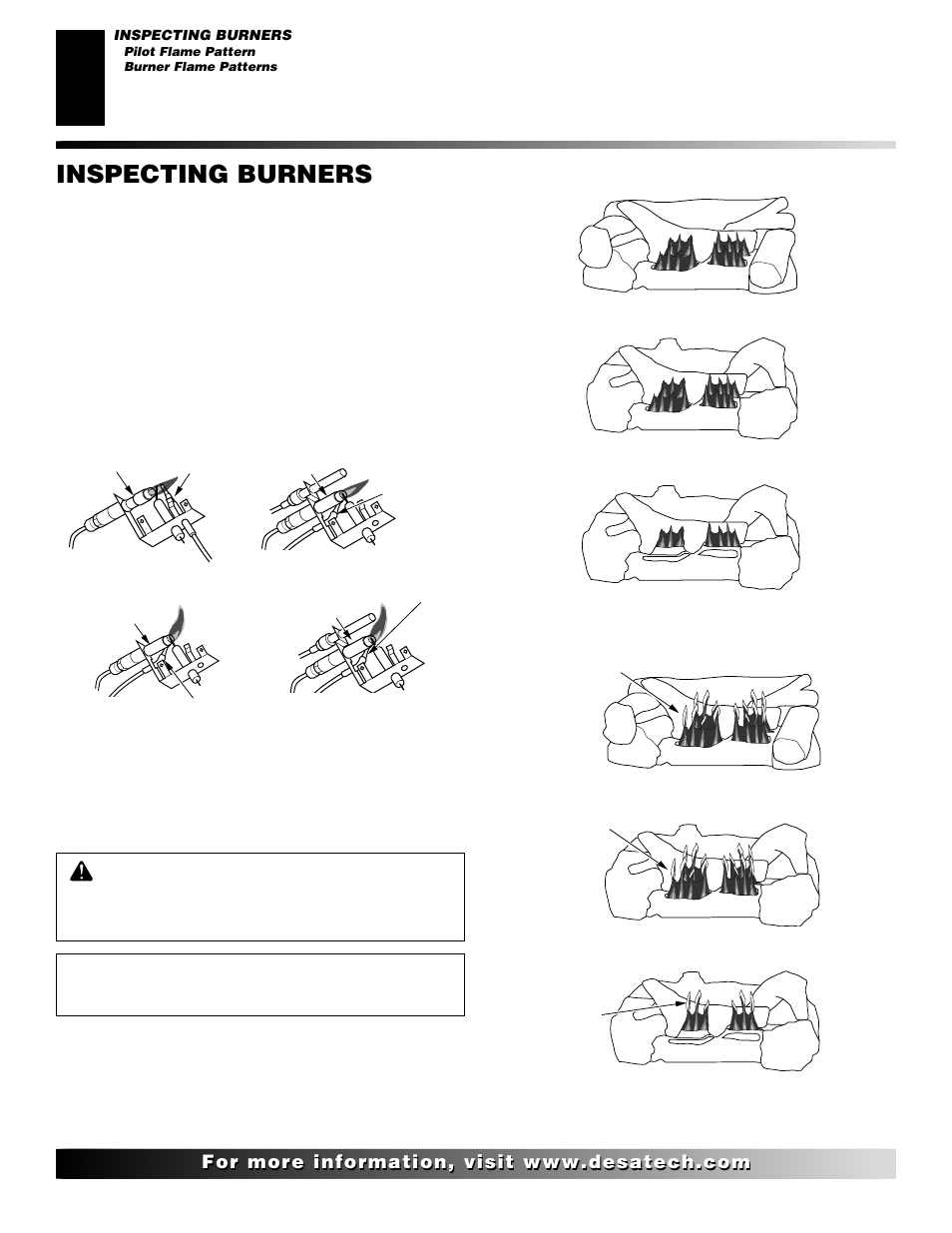 Inspecting burners | Desa CTB3924PR User Manual | Page 22 / 38