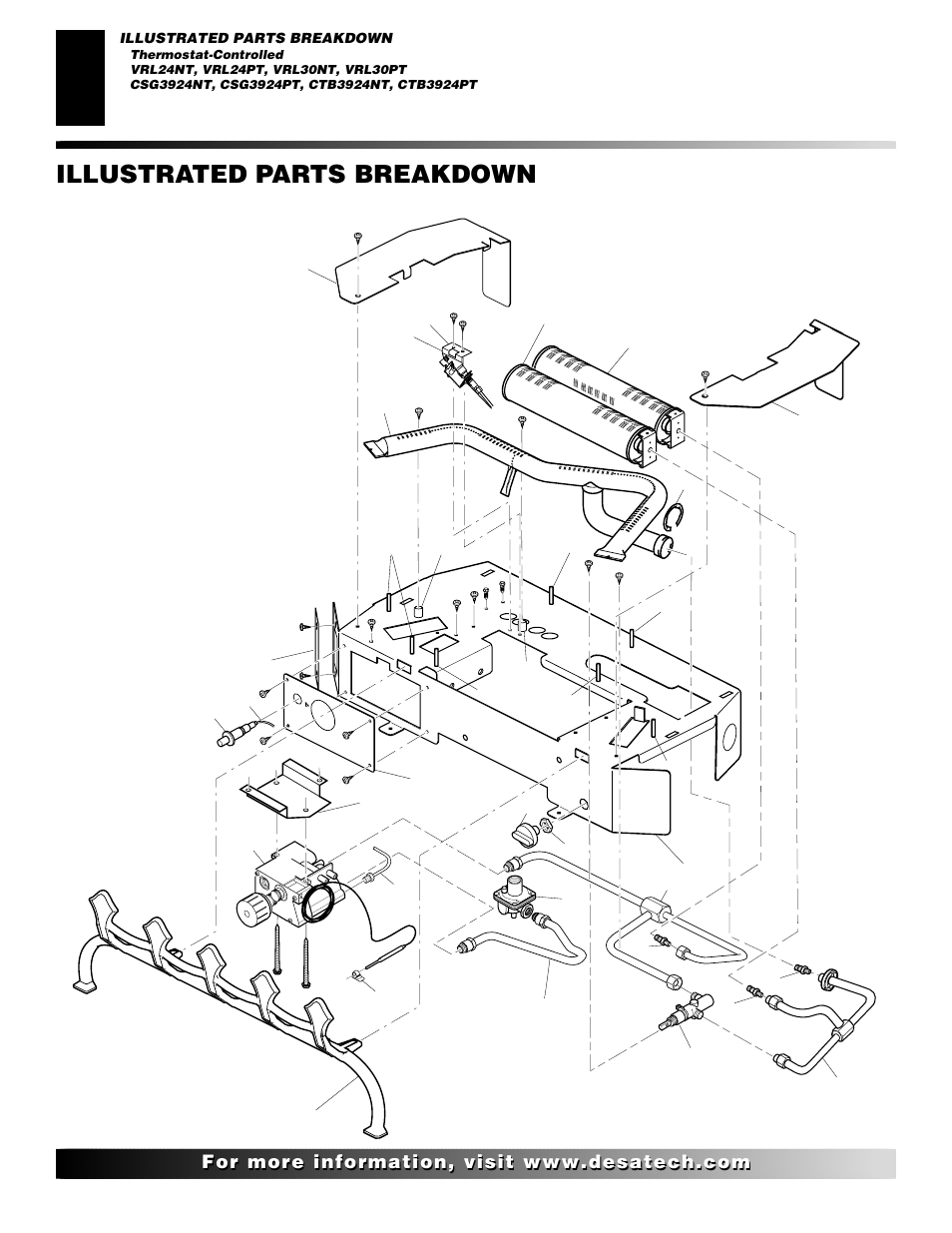 Illustrated parts breakdown | Desa CTB3924PR User Manual | Page 30 / 38