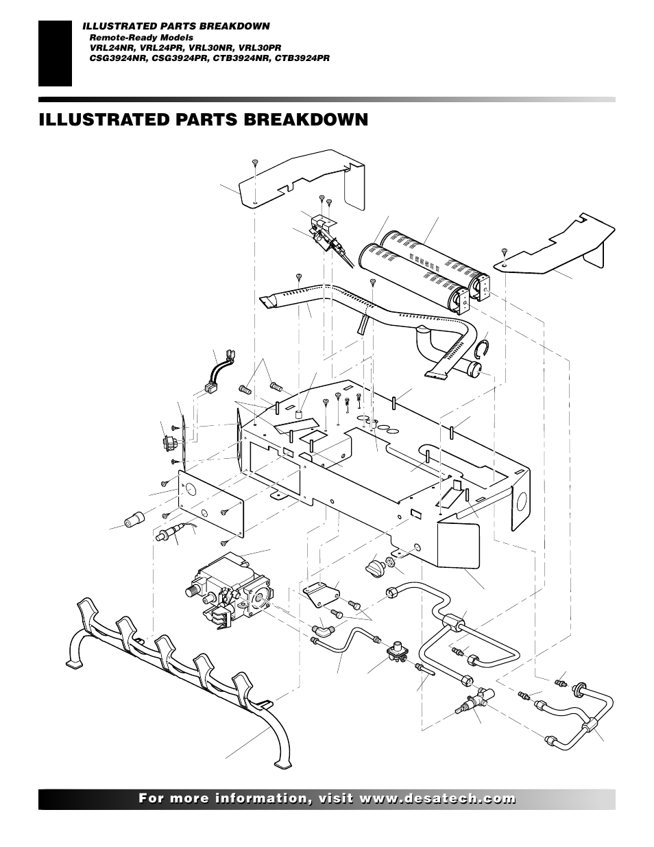 Illustrated parts breakdown | Desa CTB3924PR User Manual | Page 32 / 38