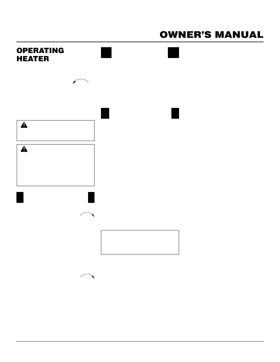 Owner’s manual, Operating heater | Desa VS18NR User Manual | Page 15 / 26