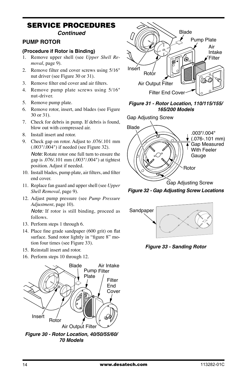 Service procedures | Desa BTU/HR User Manual | Page 14 / 32