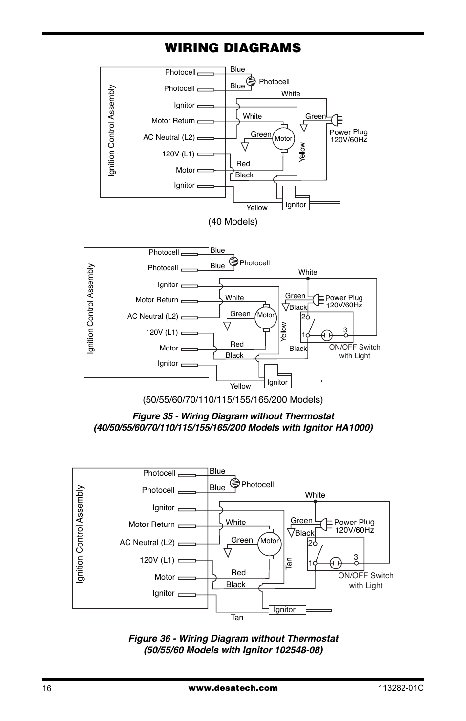 Wiring diagrams | Desa BTU/HR User Manual | Page 16 / 32