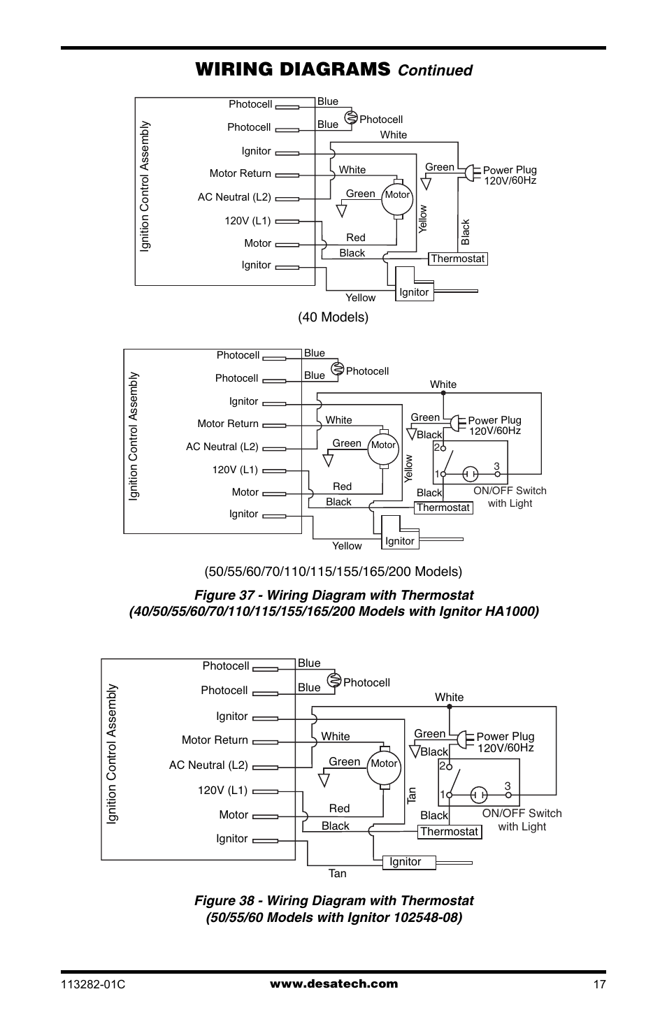 Wiring diagrams, Continued | Desa BTU/HR User Manual | Page 17 / 32