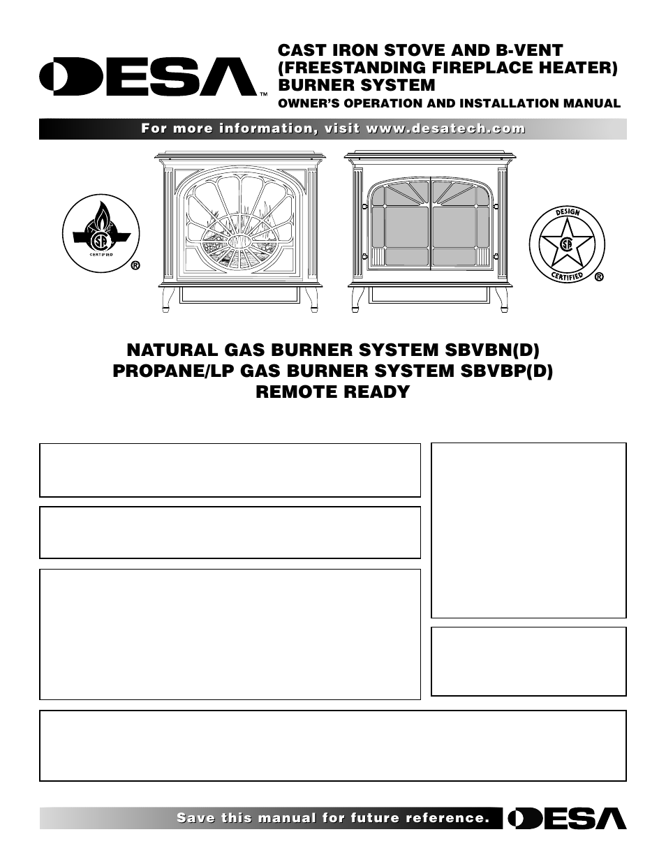 Desa SBVBN(D) User Manual | 36 pages