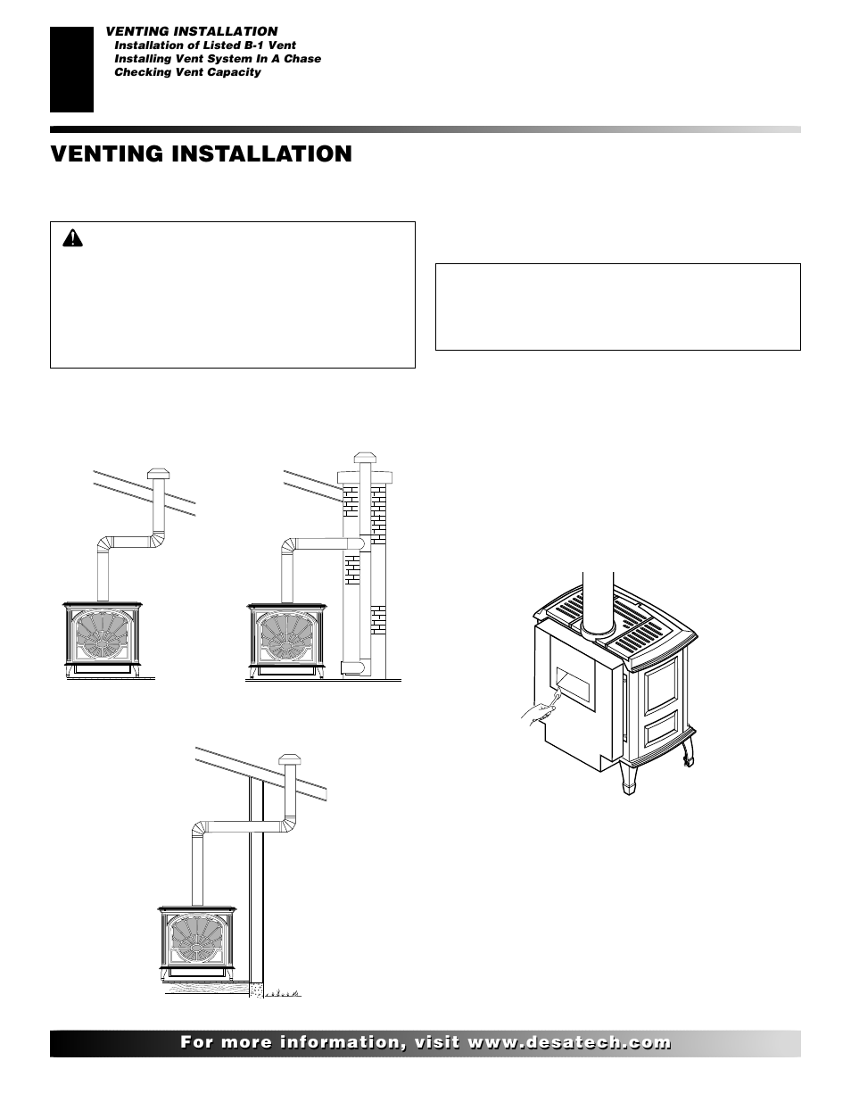 Venting installation | Desa SBVBN(D) User Manual | Page 10 / 36