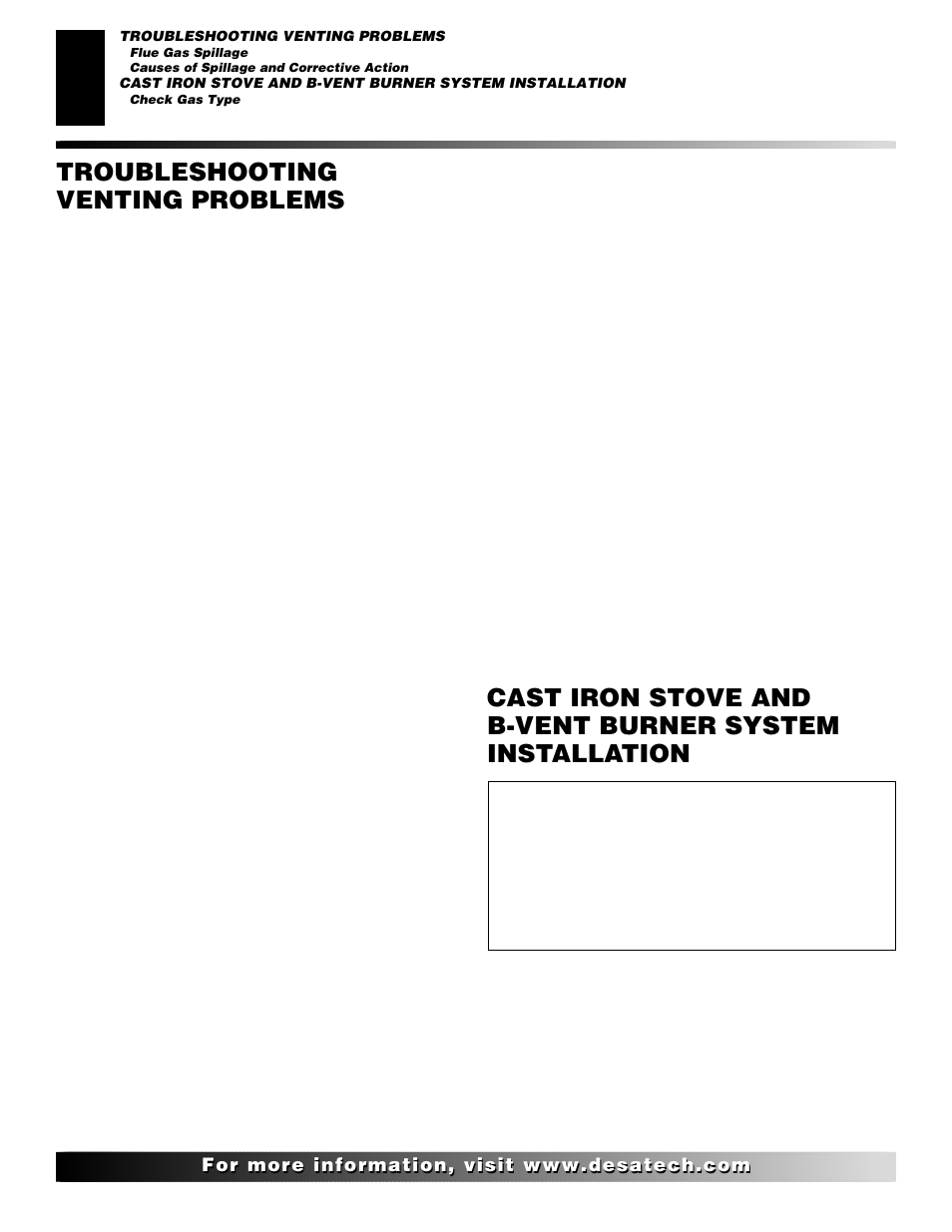 Troubleshooting venting problems | Desa SBVBN(D) User Manual | Page 12 / 36