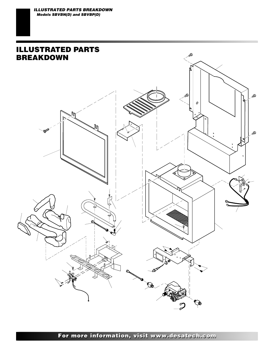 Illustrated parts breakdown, Models sbvbn(d) and sbvbp(d) | Desa SBVBN(D) User Manual | Page 28 / 36