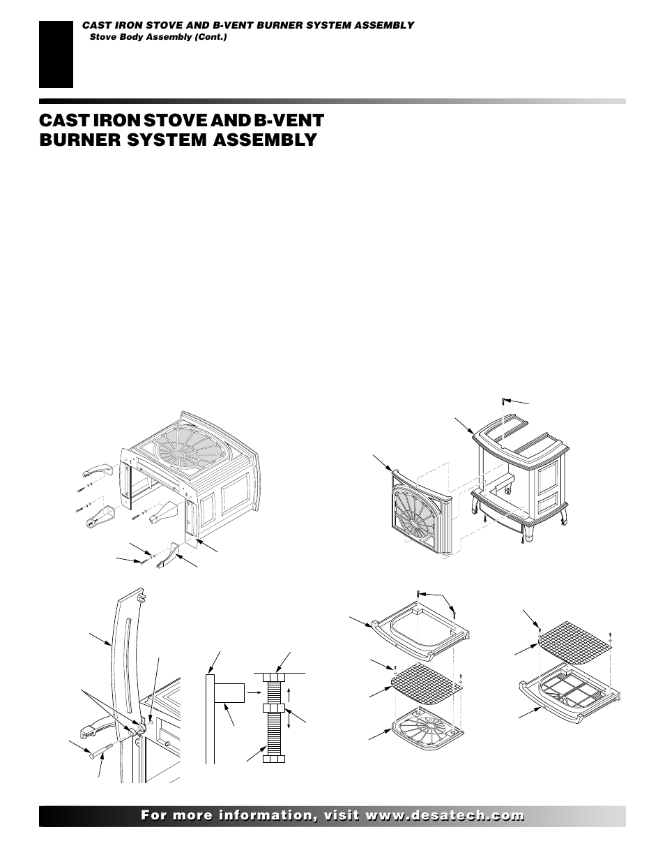 Cast iron stove and b-vent burner system assembly, Continued | Desa SBVBN(D) User Manual | Page 6 / 36