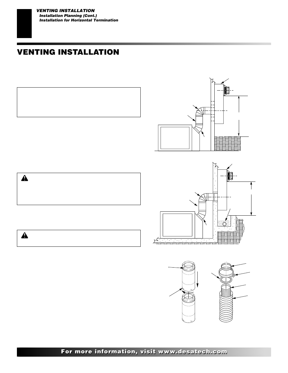 Venting installation, Continued | Desa VDVF36PN/PP User Manual | Page 10 / 34