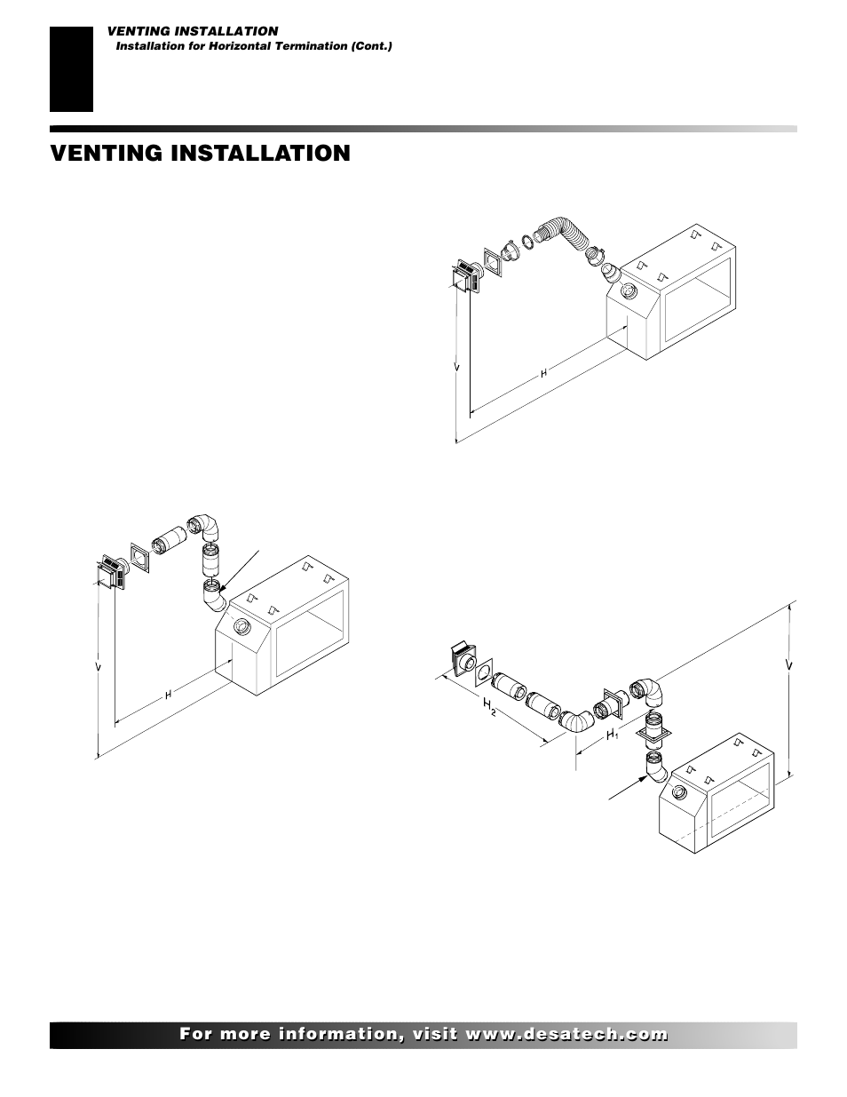 Venting installation, Continued | Desa VDVF36PN/PP User Manual | Page 12 / 34