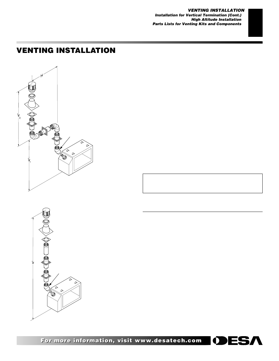 Venting installation, Continued | Desa VDVF36PN/PP User Manual | Page 15 / 34