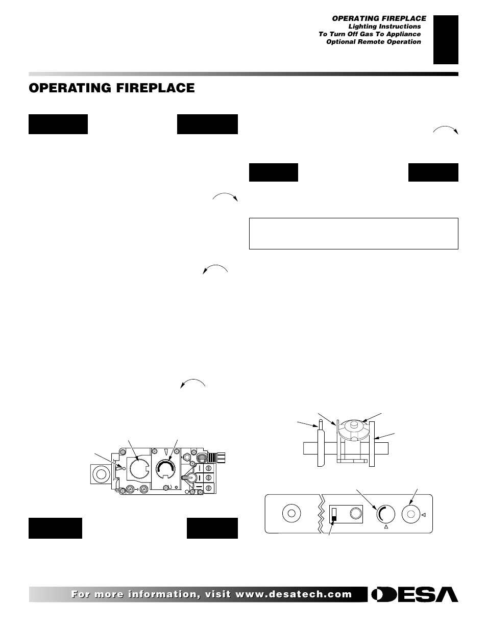 Operating fireplace, Continued, Lighting instructions | Optional remote operation | Desa VDVF36PN/PP User Manual | Page 23 / 34