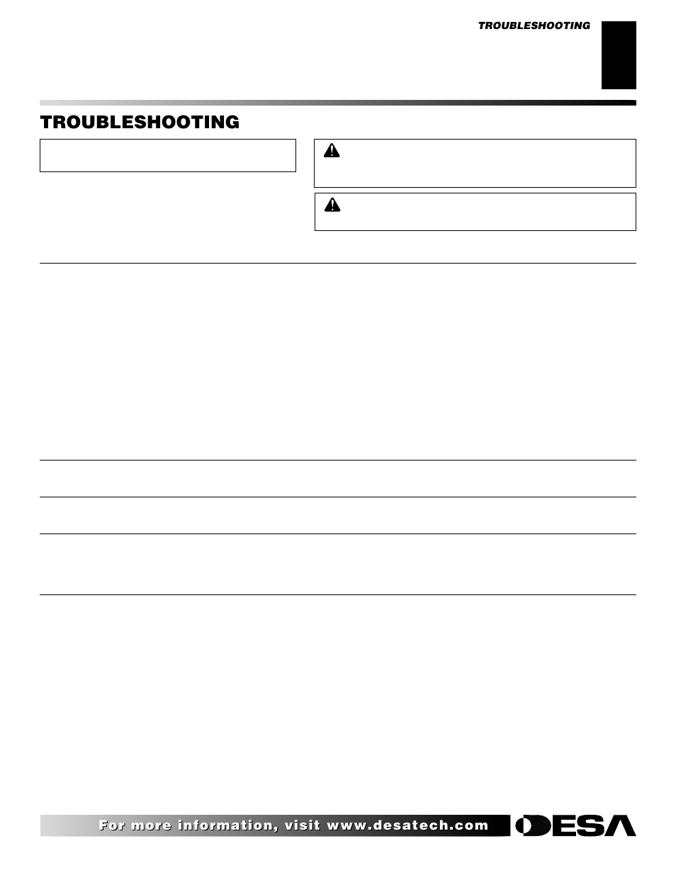 Troubleshooting | Desa VDVF36PN/PP User Manual | Page 25 / 34