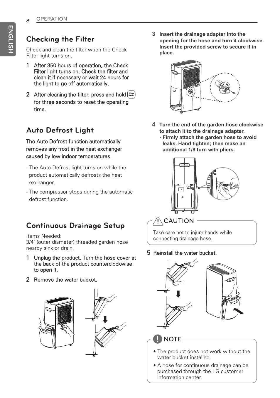 LG 50 Pint Dehumidifier  Owner Manual User Manual | Page 10 / 57