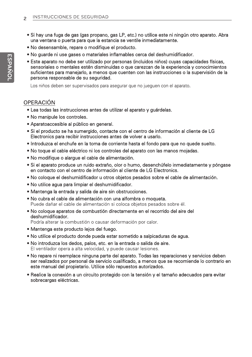 LG 50 Pint Dehumidifier  Owner Manual User Manual | Page 24 / 57