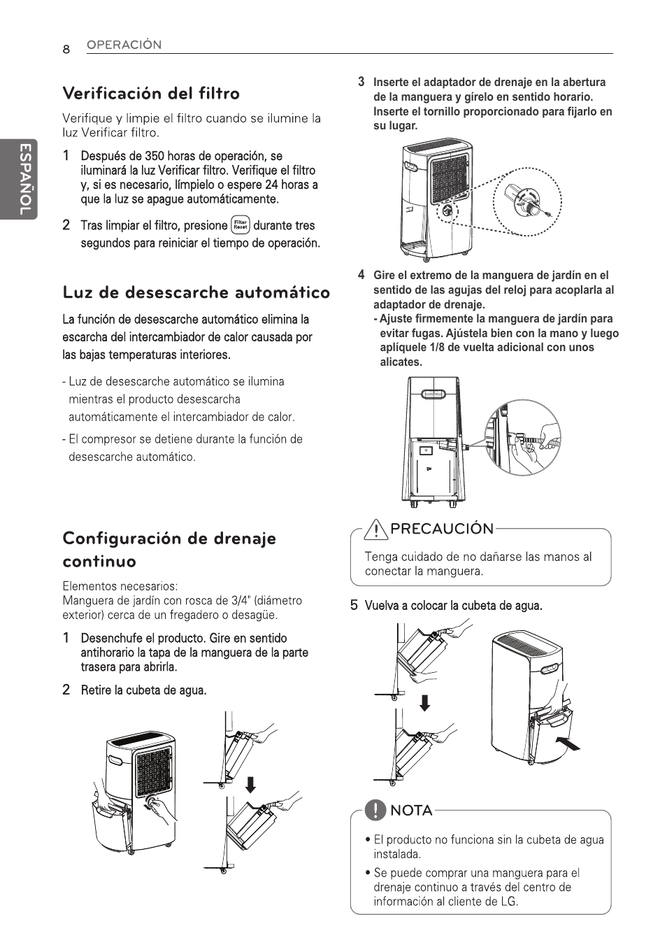 LG 50 Pint Dehumidifier  Owner Manual User Manual | Page 30 / 57