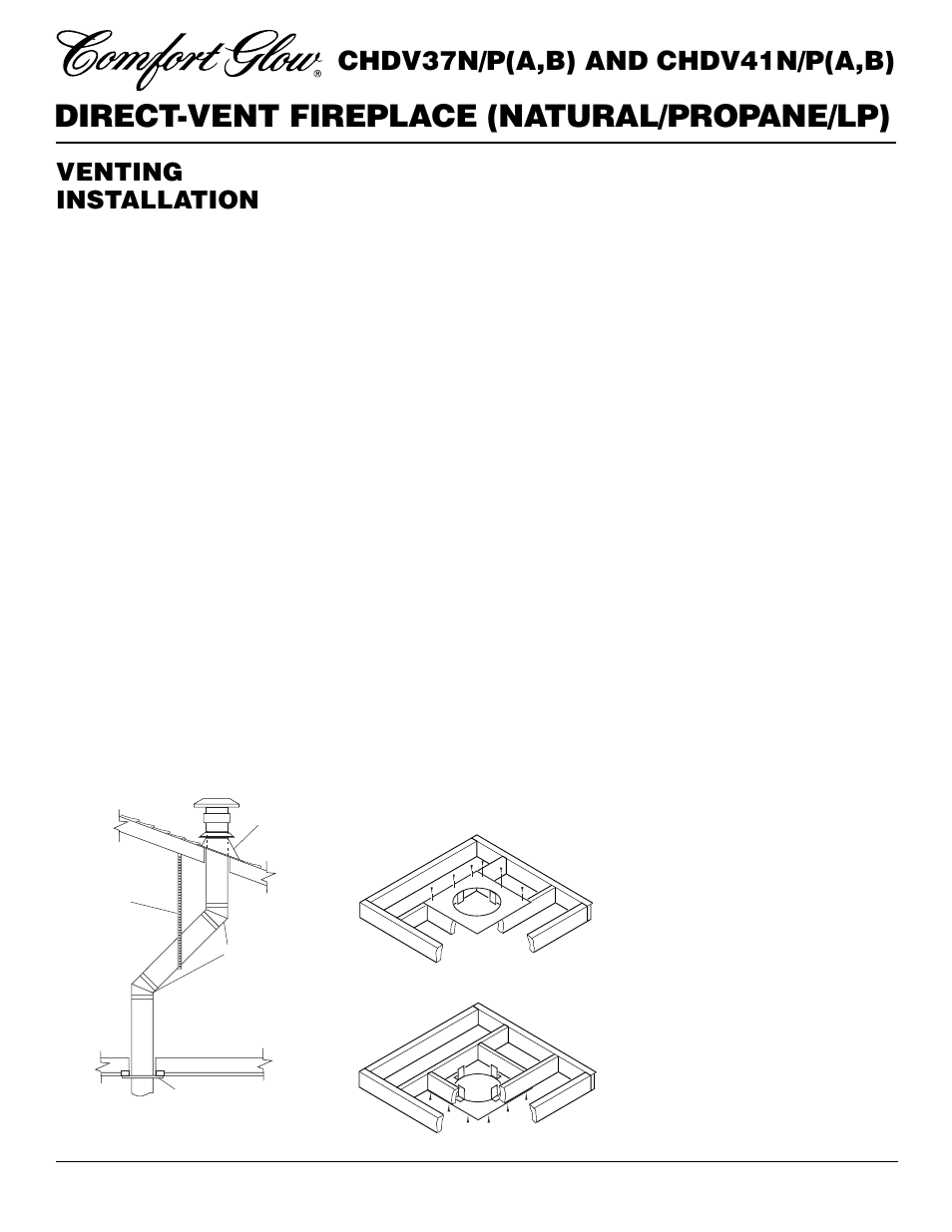 Direct-vent fireplace (natural/propane/lp), Chdv37n/p(a,b) and chdv41n/p(a,b), Venting installation | Continued | Desa CHDV37N/P User Manual | Page 12 / 38
