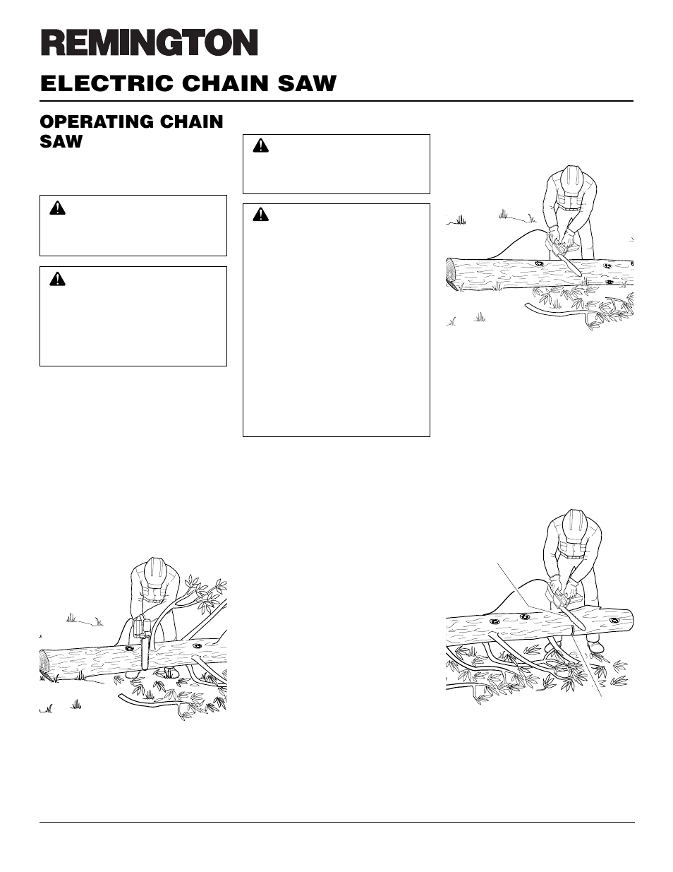 Electric chain saw, Operating chain saw, Continued | Desa LNT-2 076728K User Manual | Page 10 / 20