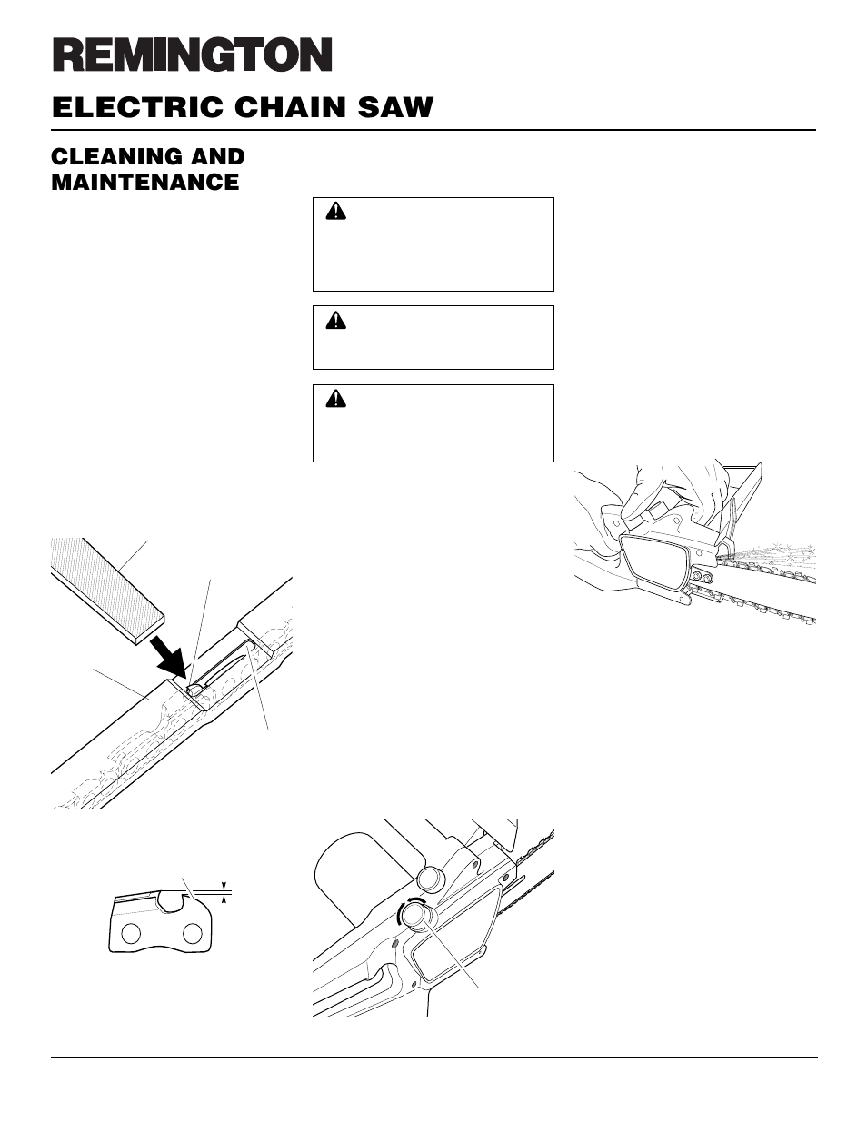 Electric chain saw, Cleaning and maintenance, Continued | Desa LNT-2 076728K User Manual | Page 14 / 20