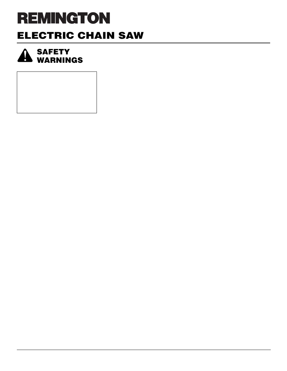Electric chain saw, Safety warnings | Desa LNT-2 076728K User Manual | Page 2 / 20