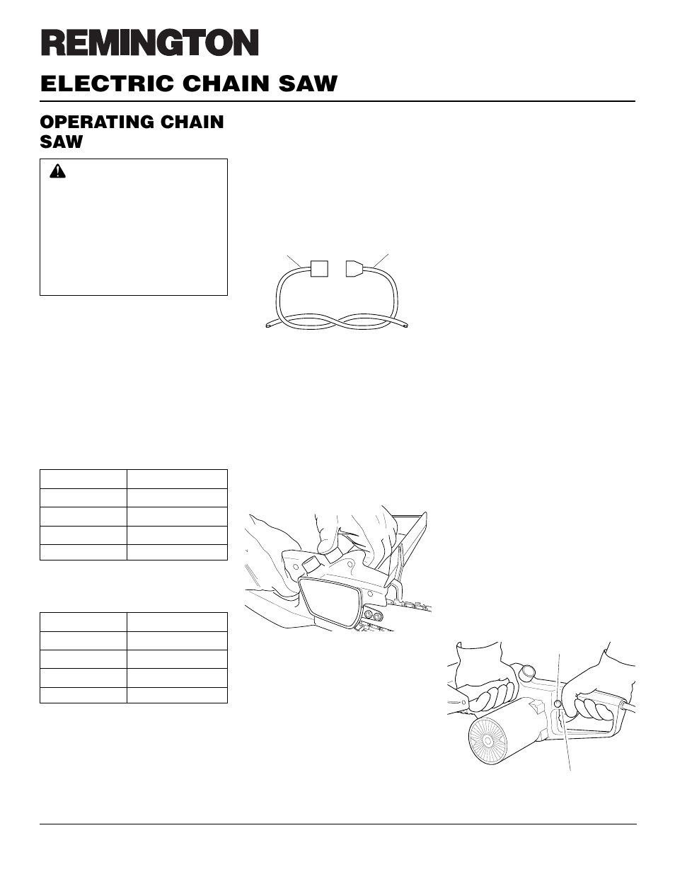 Electric chain saw, Operating chain saw | Desa LNT-2 076728K User Manual | Page 8 / 20