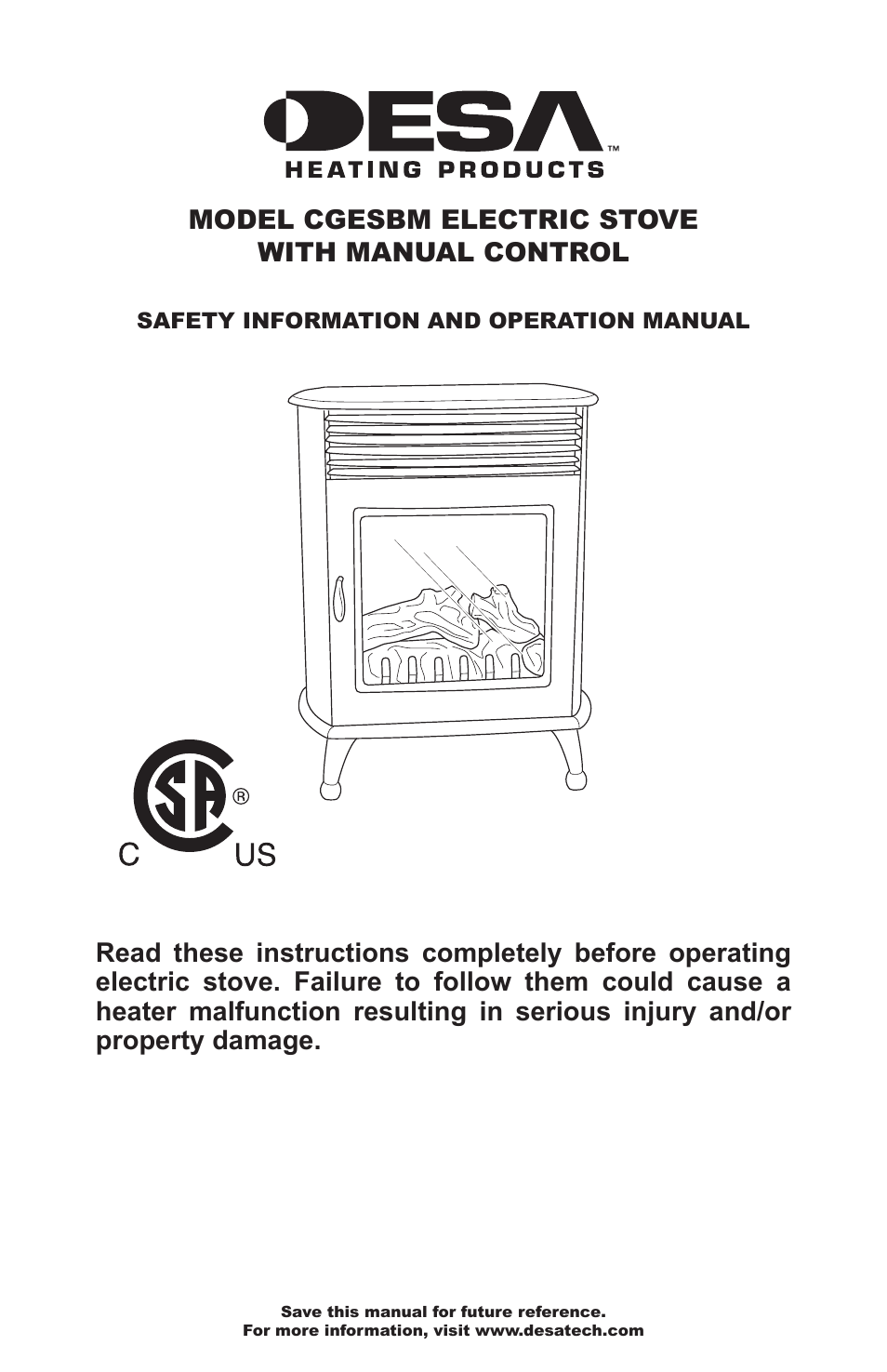 Desa CGESBM User Manual | 8 pages