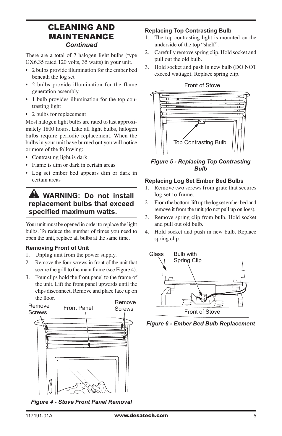 Cleaning and maintenance | Desa CGESBM User Manual | Page 5 / 8