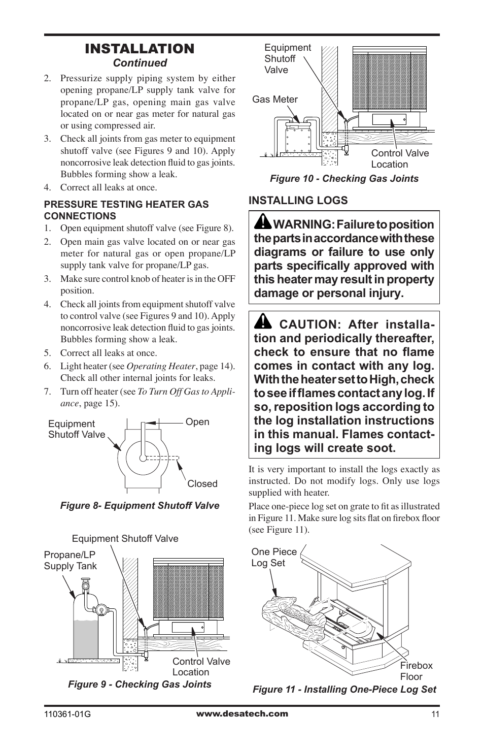 Installation | Desa S26NTA User Manual | Page 11 / 28