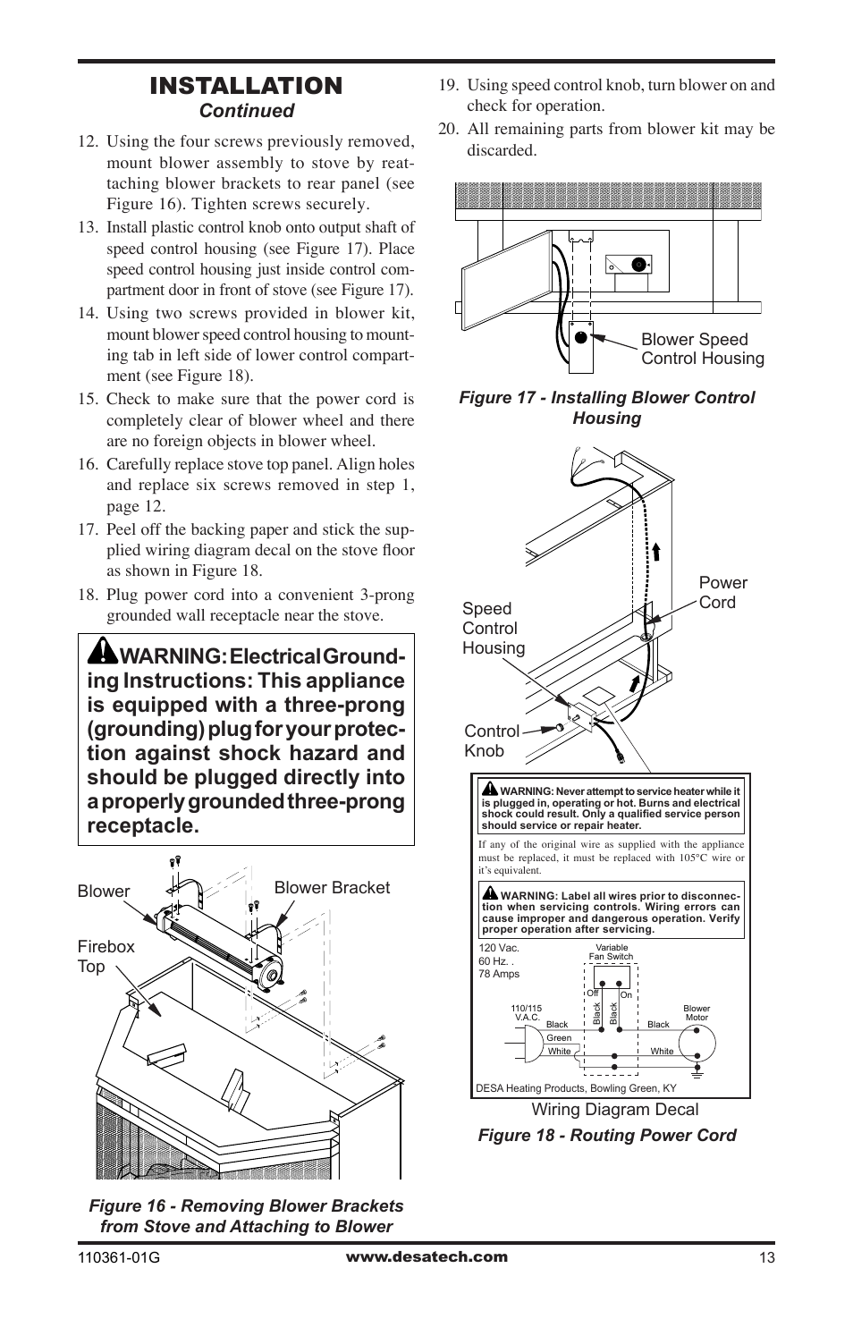 Installation, Continued | Desa S26NTA User Manual | Page 13 / 28