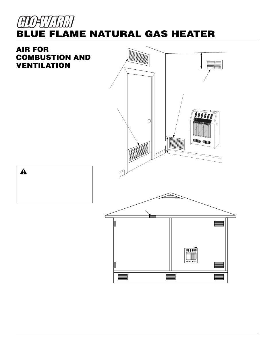 Blue flame natural gas heater, Air for combustion and ventilation, Continued | Desa FGHS30NGB User Manual | Page 6 / 22