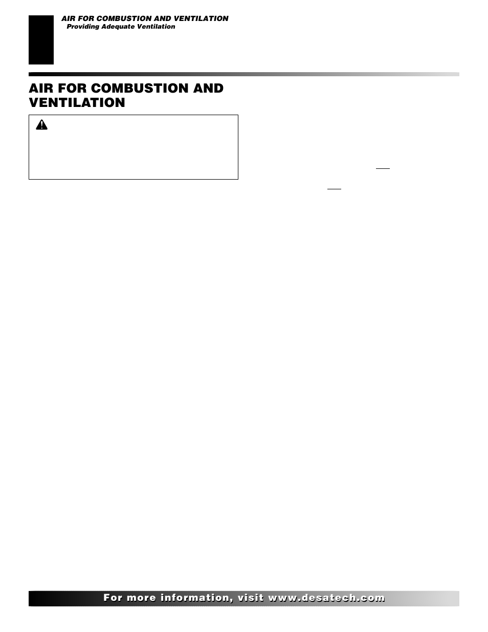 Air for combustion and ventilation | Desa CBN20 User Manual | Page 4 / 30