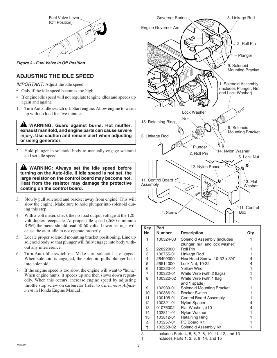 Adjusting the idle speed | Desa GENERATOR User Manual | Page 3 / 4