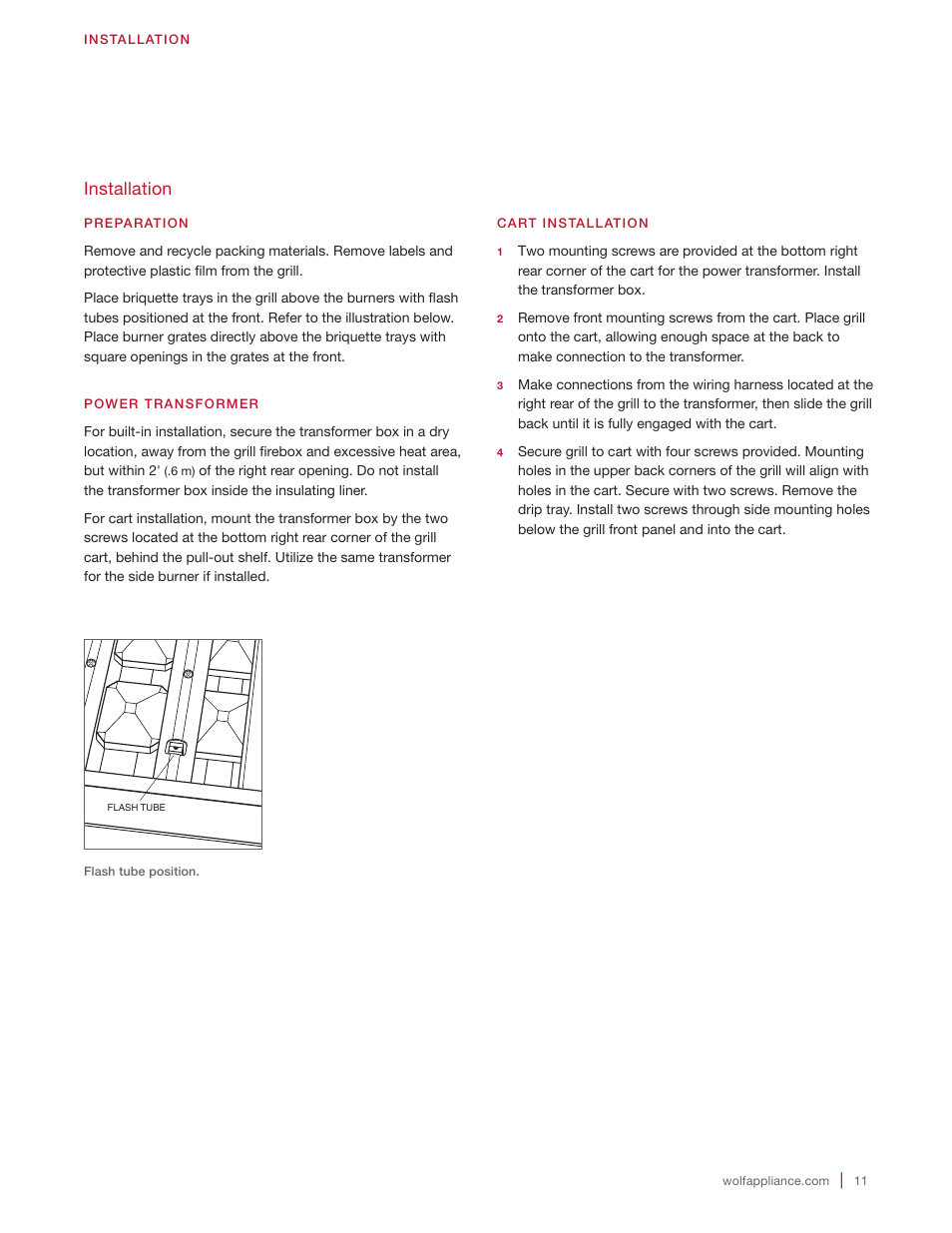 Installation | Wolf 30 Inch Built-in Gas Grill  Installation Guide User Manual | Page 11 / 56
