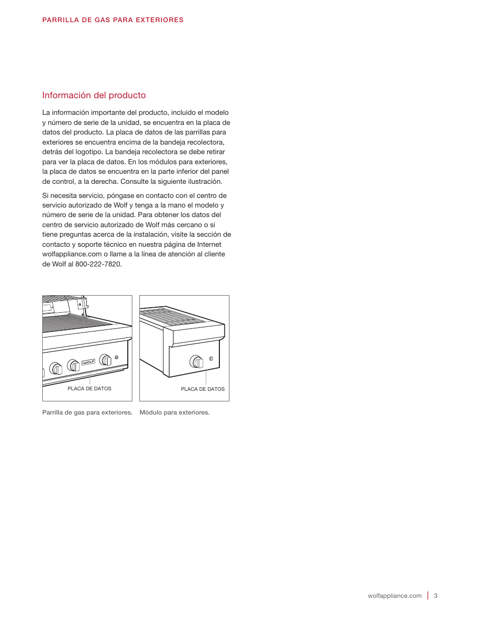 Información del producto | Wolf 30 Inch Built-in Gas Grill  Installation Guide User Manual | Page 21 / 56