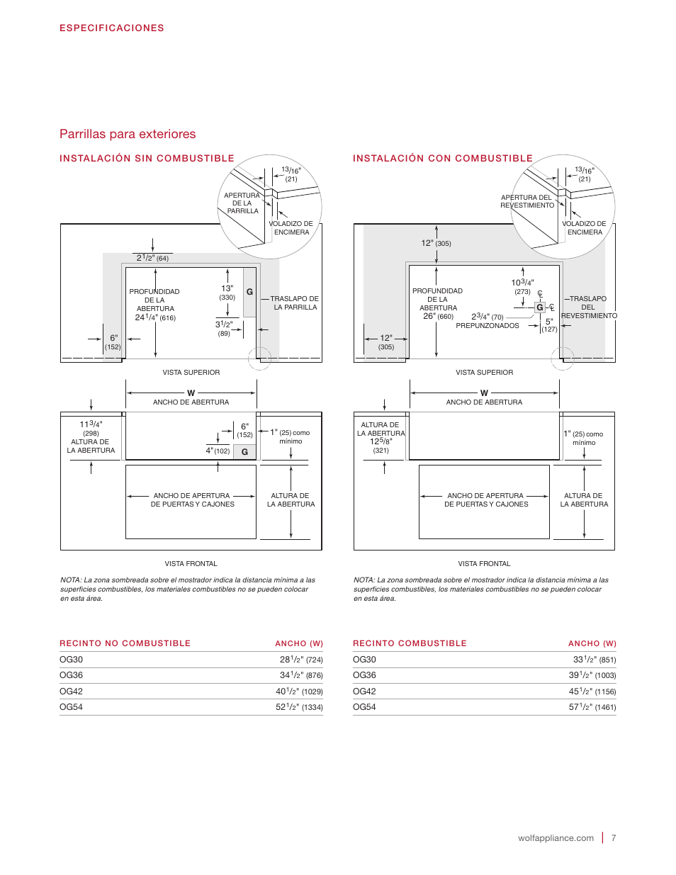 Parrillas para exteriores | Wolf 30 Inch Built-in Gas Grill  Installation Guide User Manual | Page 25 / 56