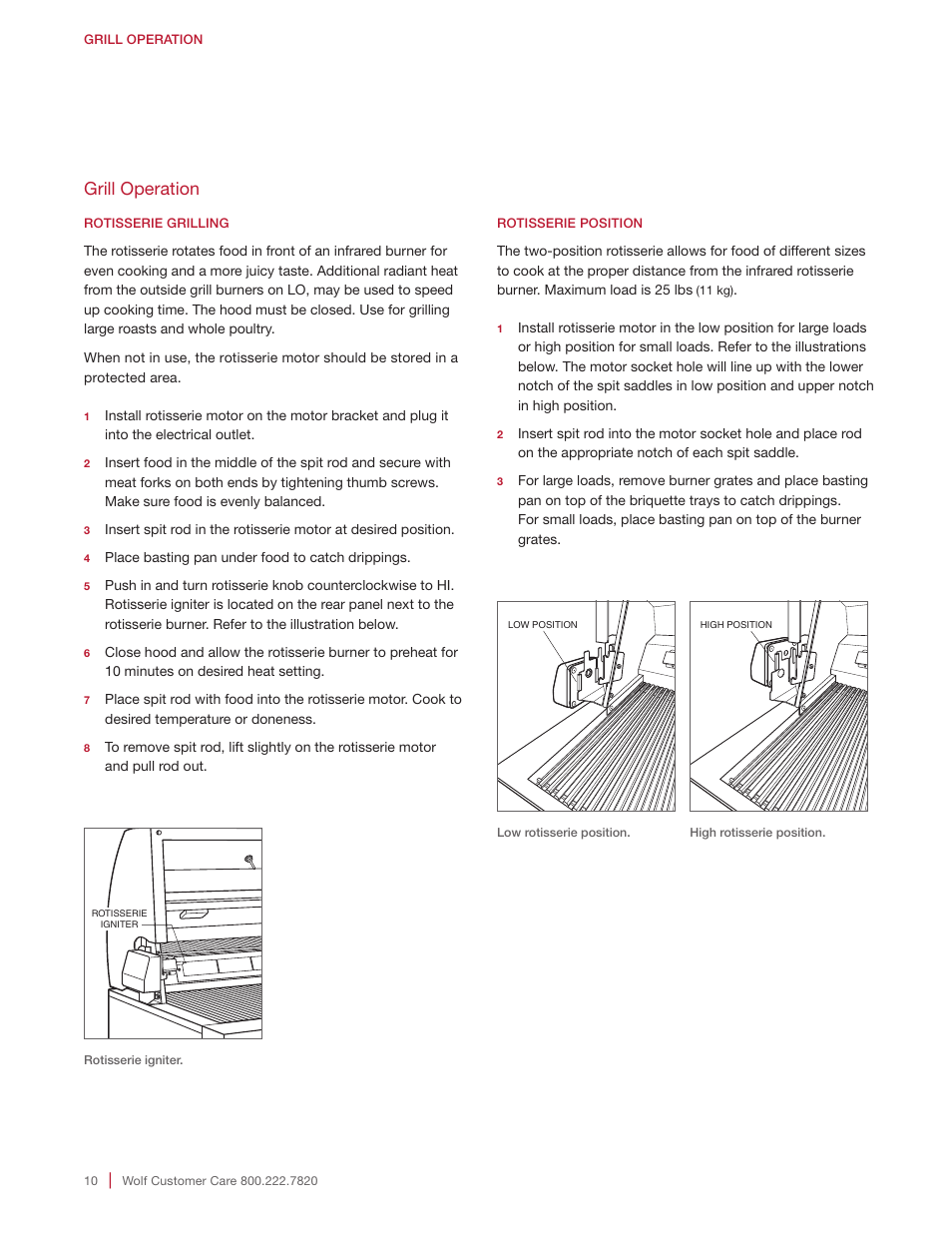 Grill operation | Wolf 30 Inch Built-in Gas Grill  Manual User Manual | Page 10 / 44