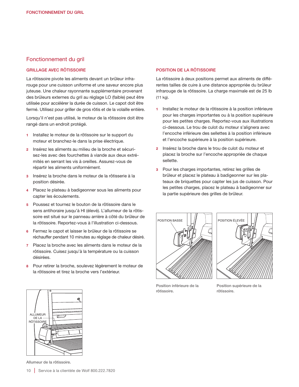 Fonctionnement du gril | Wolf 30 Inch Built-in Gas Grill  Manual User Manual | Page 38 / 44