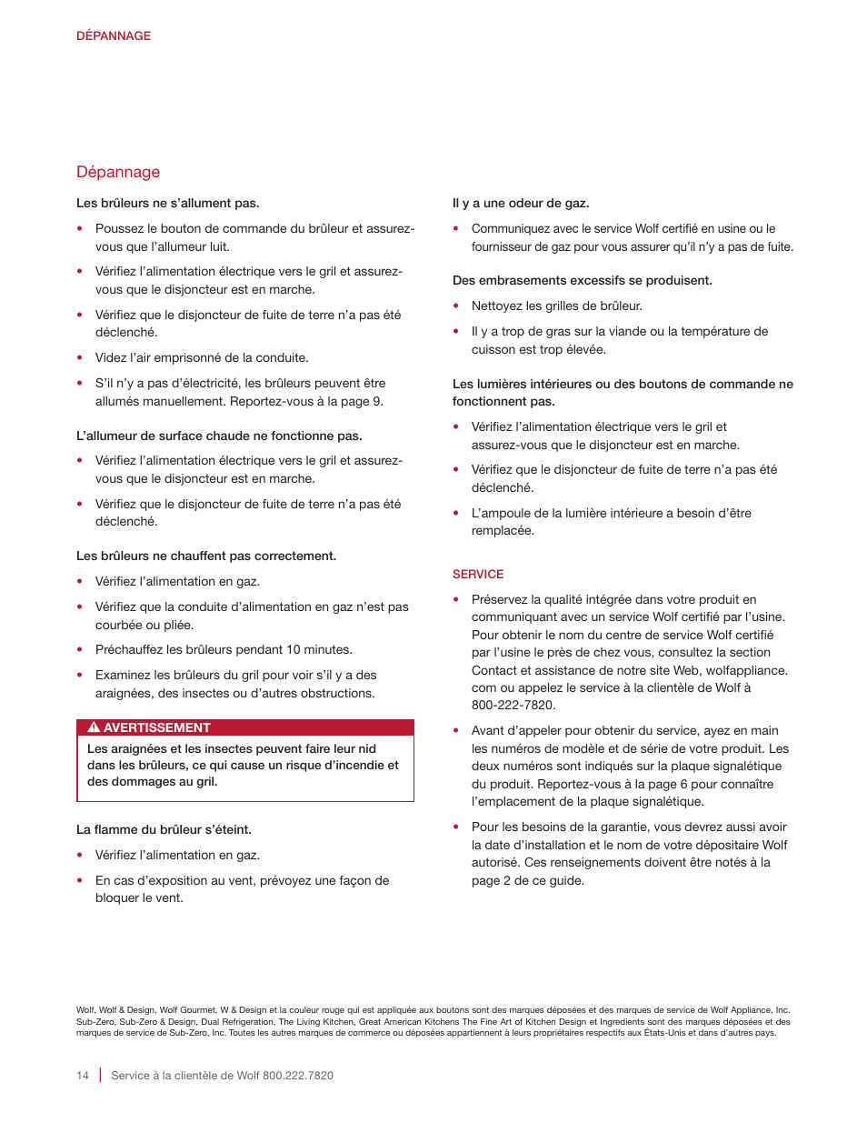 Wolf 30 Inch Built-in Gas Grill  Manual User Manual | Page 42 / 44