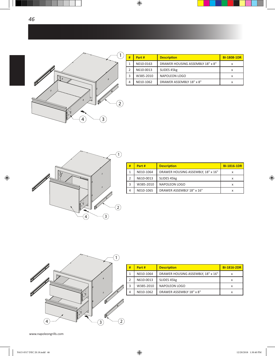 Napoleon Multi-Functional Beverage Center  Owner's Guide User Manual | Page 46 / 52