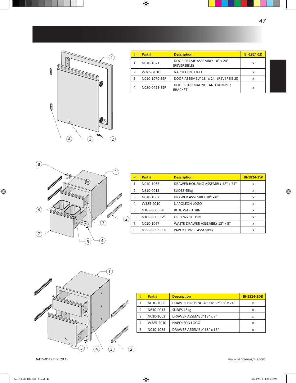 Napoleon Multi-Functional Beverage Center  Owner's Guide User Manual | Page 47 / 52