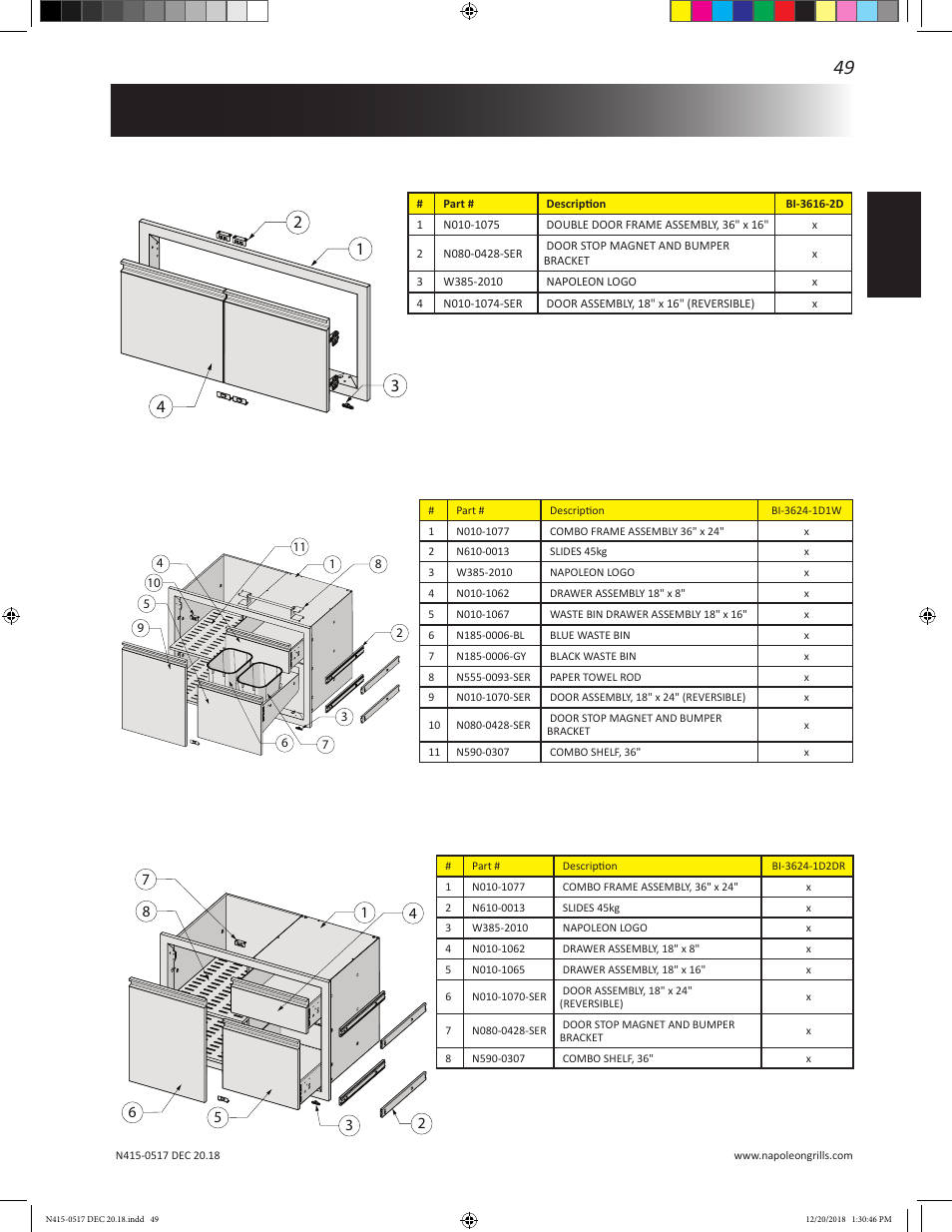 Napoleon Multi-Functional Beverage Center  Owner's Guide User Manual | Page 49 / 52