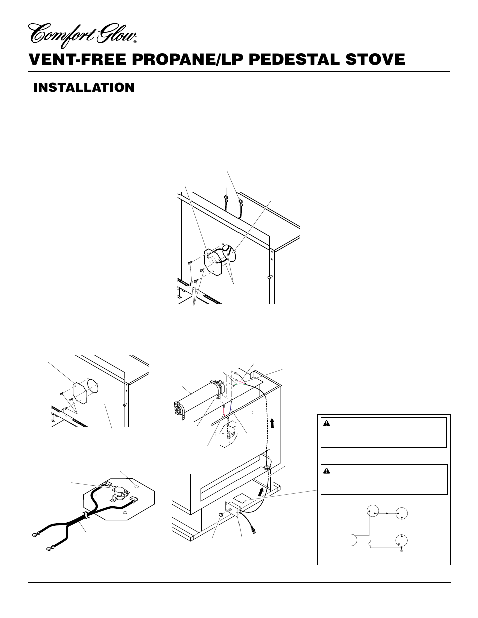 Vent-free propane/lp pedestal stove, Installation, Continued | Desa S39PT User Manual | Page 12 / 26