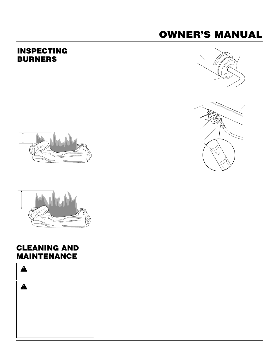 Owner’s manual, Cleaning and maintenance, Inspecting burners | Desa S39PT User Manual | Page 15 / 26