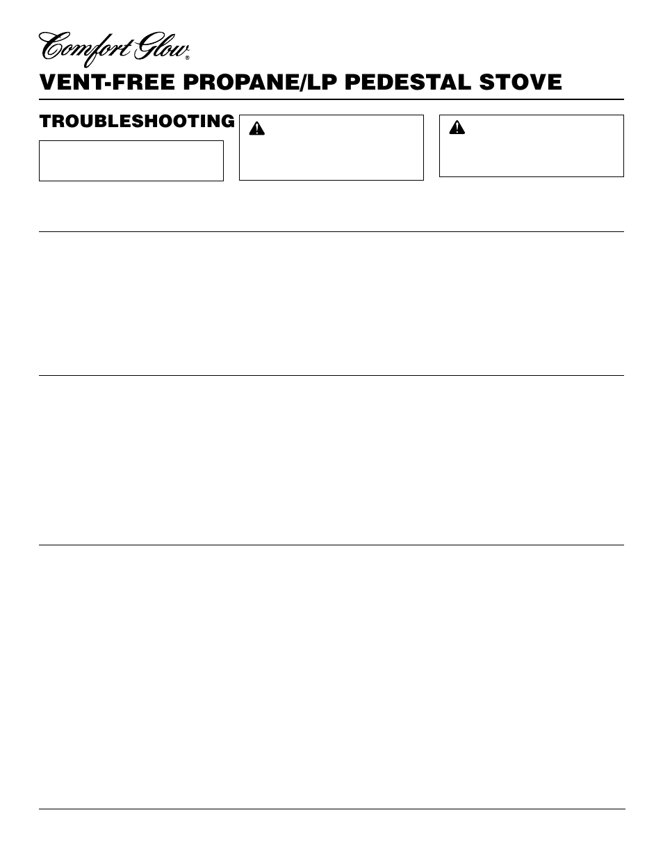 Vent-free propane/lp pedestal stove, Troubleshooting | Desa S39PT User Manual | Page 16 / 26