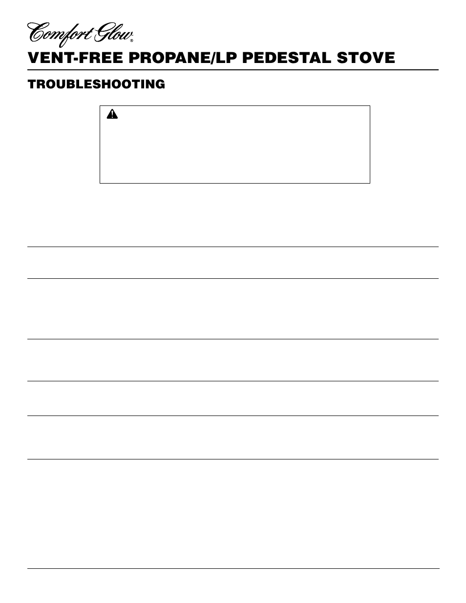 Vent-free propane/lp pedestal stove, Troubleshooting, Continued | Desa S39PT User Manual | Page 18 / 26